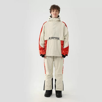 2023 Costum de schi pentru femei Jachetă de snowboard în aer liber caldă pentru bărbați Set de schi cu glugă, rezistent la vânt, impermeabil, pentru zăpadă.