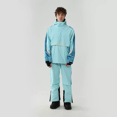 2023 Costum de schi pentru femei Jachetă de snowboard în aer liber caldă pentru bărbați Set de schi cu glugă, rezistent la vânt, impermeabil, pentru zăpadă.