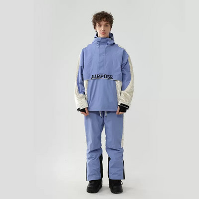 2023 Costum de schi pentru femei Jachetă de snowboard în aer liber caldă pentru bărbați Set de schi cu glugă, rezistent la vânt, impermeabil, pentru zăpadă.