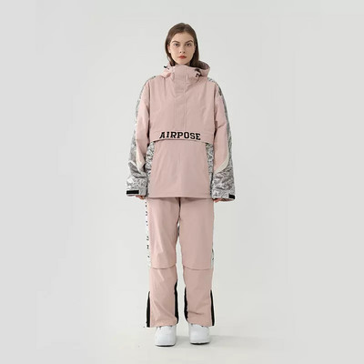 2023 Costum de schi pentru femei Jachetă de snowboard în aer liber caldă pentru bărbați Set de schi cu glugă, rezistent la vânt, impermeabil, pentru zăpadă.