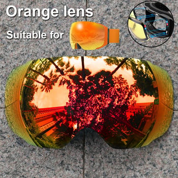 PHMAX Ски очила Лещи против мъгла UV400 защита Резервни лещи за нощно виждане Жълти лещи Очила Само лещи Магнитни и нормални