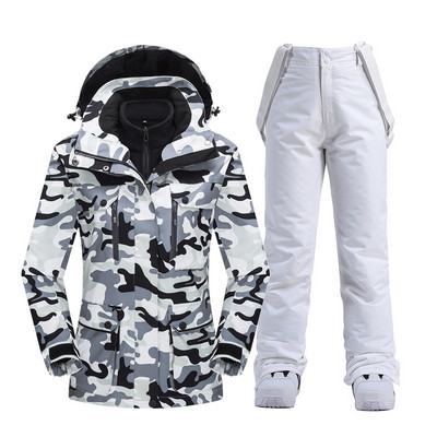 Costum de schi pentru femei, impermeabil, rezistent la vânt, schi și snowboarding, jachetă groasă și caldă, pantaloni, costume de zăpadă pentru femei, îmbrăcăminte în aer liber