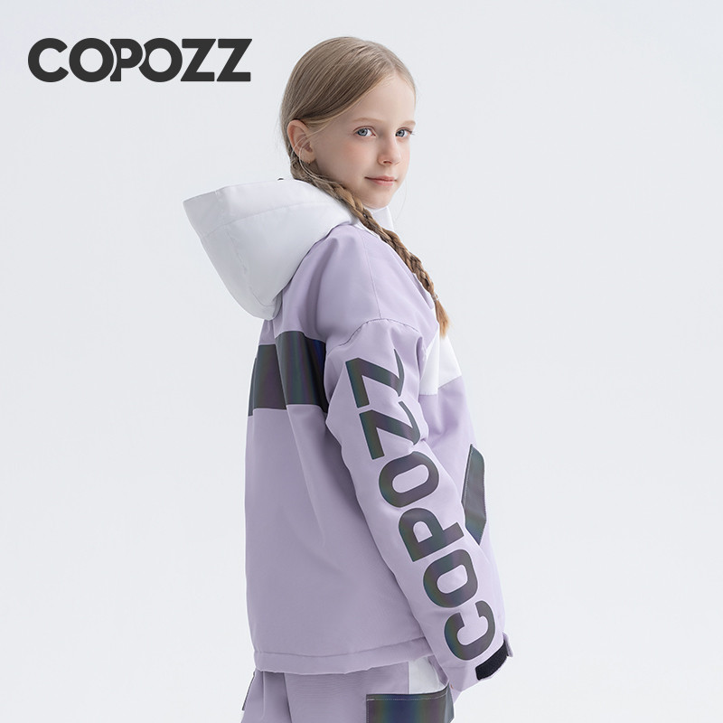 COPOZZ dječja snježna odjeća za van, vodootporna i vjetrootporna topla odjeća, zimska jakna s kapuljačom, skijaške hlače za dječake i djevojčice