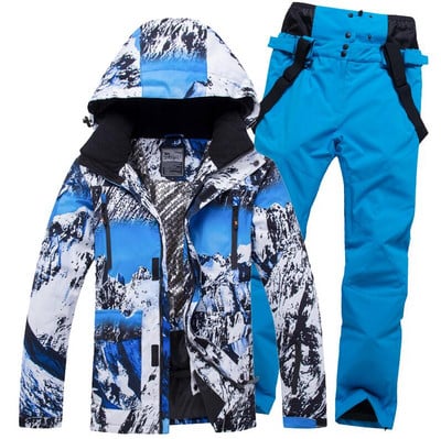 Zimsko skijaško odijelo za muškarce, žene, vjetrootporna, vodootporna skijaška oprema, set jakni za snowboard, muške tople jakne i hlače za snijeg