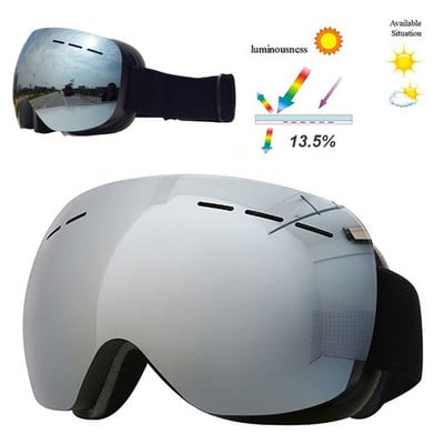 Nauji dvigubo sluoksnio slidinėjimo akiniai vyrams, moterims, didelė slidinėjimo kaukė UV400 akiniai, apsauga nuo slidinėjimo žiemos sniego snieglenčių akiniai