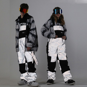 Ανδρικά γυναικεία παντελόνια σκι Χειμερινό παντελόνι αντιανεμικό αδιάβροχο αντανακλαστικό αναπνέον φόρμες σκι Παντελόνι Γυναικείο ανδρικό φαρδύ παντελόνι σνόουμπορντ