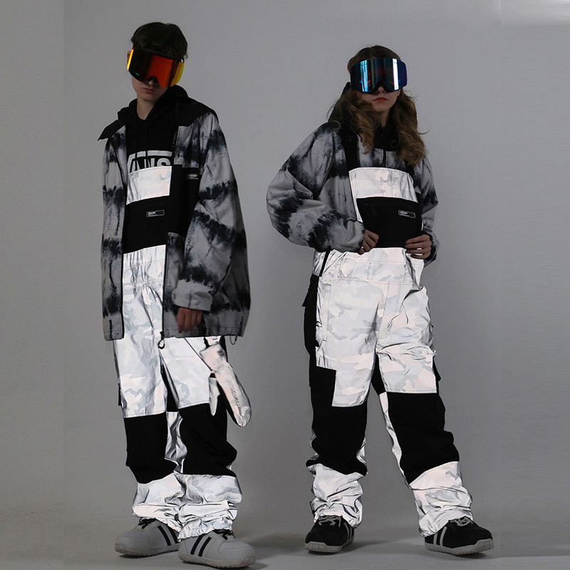 Muškarci Žene Skijaške hlače Zimske hlače Otporne na vjetar Vodootporne reflektirajuće prozračne skijaške kombinezone Hlače Ženske muške široke hlače za snowboard