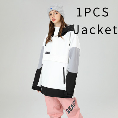 Moteriški sniego paltai su gobtuvu, atsparūs vėjui