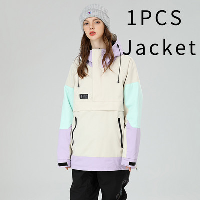 Moteriški sniego paltai su gobtuvu, atsparūs vėjui