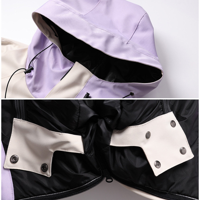 Moteriški sniego paltai su gobtuvu, atsparūs vėjui