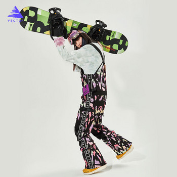 Εξαιρετικά χοντρό ανδρικό γυναικείο παντελόνι σκι ίσια ολόσωμη φόρμα Χειμώνας ζεστή αντιανεμική αδιάβροχη εξωτερική αθλητική σνόουμπορντ