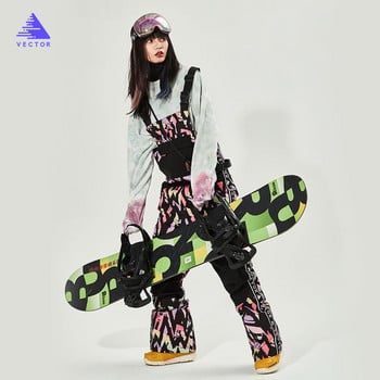 Εξαιρετικά χοντρό ανδρικό γυναικείο παντελόνι σκι ίσια ολόσωμη φόρμα Χειμώνας ζεστή αντιανεμική αδιάβροχη εξωτερική αθλητική σνόουμπορντ