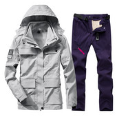 Naujas moteriškas slidinėjimo komplektas Storas šiltas, vandeniui atsparus vėjui atsparus snieglenčių striukė Lauko alpinizmo slidinėjimo kostiumas žieminiai sniego kostiumai