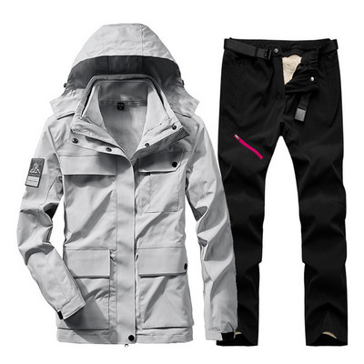 Naujas moteriškas slidinėjimo komplektas Storas šiltas, vandeniui atsparus vėjui atsparus snieglenčių striukė Lauko alpinizmo slidinėjimo kostiumas žieminiai sniego kostiumai