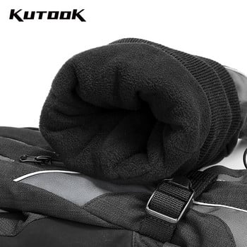 KUTOOK Γάντια Χειμερινού Σκι Snowmobile Μοτοσικλέτα Sports Snowboard Mitten Fleece Αδιάβροχη Θερμαινόμενη αντιολισθητική οθόνη αφής για άνδρες