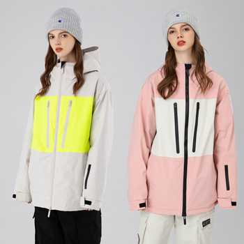 Γυναικείο μπουφάν με κουκούλα για σνόουμπορντ Αθλητικά ανδρικά παλτό για σκι αντιανεμικό, χειμωνιάτικο ζεστό γυναικείο κοστούμι βουνίσιο ανδρικό εξωτερικά ενδύματα