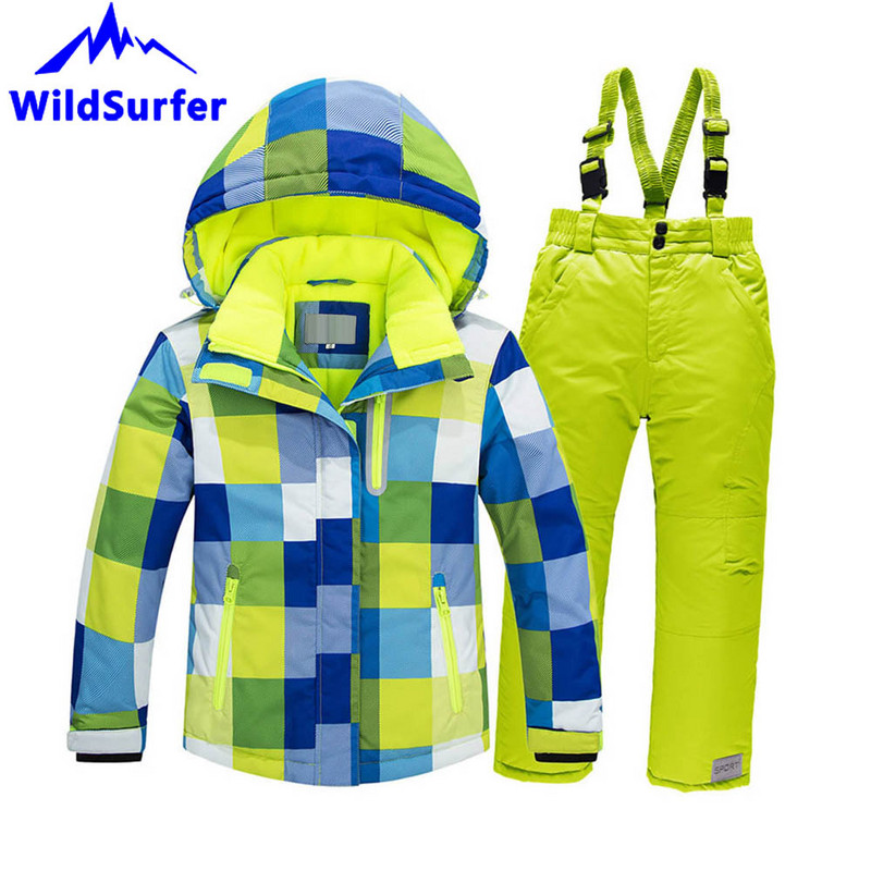 WildSurfer Roditelji Dječje Skijaške hlače Dječaci Debele hlače Djevojčice Tople skijaške hlače Otporne na vjetar Vodootporne dječje hlače za snowboard W302