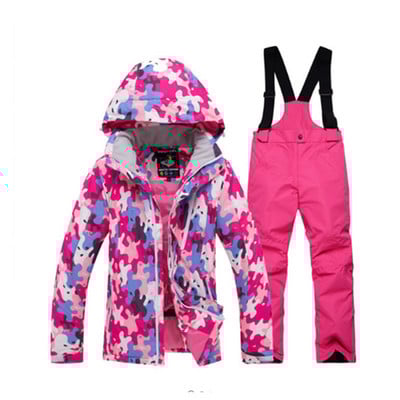 Szabadtéri gyermek síruha készletek téli lány/fiú snowboardos ruházat síkabát Vízálló szélálló termokabát + nadrág