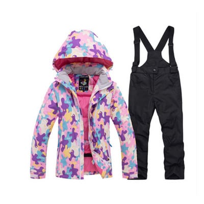 Szabadtéri gyermek síruha készletek téli lány/fiú snowboardos ruházat síkabát Vízálló szélálló termokabát + nadrág