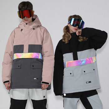 Χειμερινά Αθλήματα Ανδρικά μπουφάν χιονιού με κουκούλα στο βουνό Γυναικεία παλτό για σκι Υπαίθρια ζεστά ανδρικά πανωφόρια σνόουμπορντ αντιανεμική γυναικεία φόρμα