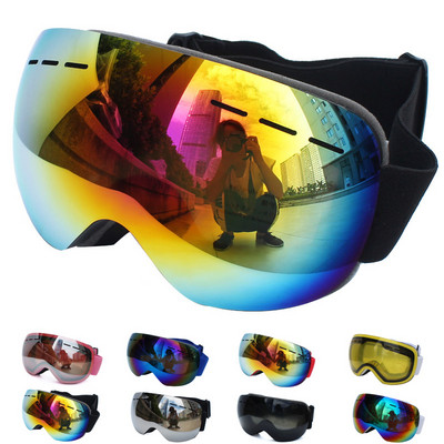 Dvojvrstvové lyžiarske okuliare s UV400 ochranou proti zahmlievaniu, šošovkami, lyžiarskou maskou, okuliarmi na lyžovanie, sneh, snowboarding, zrkadlovými polarizačnými okuliarmi pre dospelých