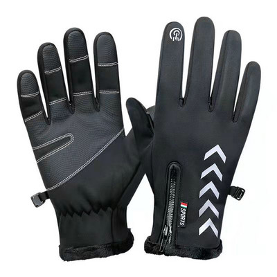 Mănuși pentru bărbați, iarnă, catifea, schi, căldură, femei, ecran tactil, anti-alunecare, groasă, rezistentă la vânt, impermeabilă, sport, alergare, ciclism, drumeții, mănuși