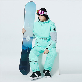 Комплект дамско ски яке и панталон Двойки Ветроустойчиви ски костюми Мъжки водоустойчиви снежни костюми от две части за зимни спортове AL080