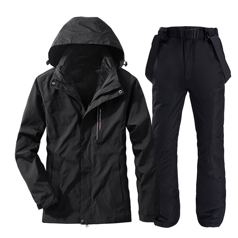 Žieminis vandeniui atsparus slidinėjimo kostiumas moterims lauko vėjui atsparus slidinėjimo snieglenčių striukė + kelnių komplektas moteriškas storas šiltas sniego palto kostiumas