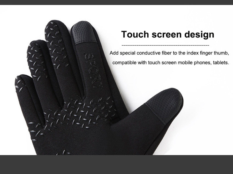 Zimske flis muške ženske skijaške rukavice otporne na vjetar termalni zaslon osjetljiv na dodir sport na otvorenom neklizajuće biciklizam snowboard tople rukavice za motorne sanke