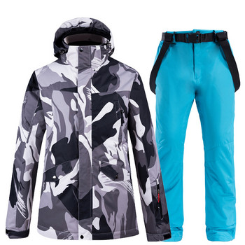 Χοντρό ανδρικό μπουφάν για σκι αντιανεμικό κοστούμι σκι Snow outdoor αντιανεμικό χιονοστιβάδα γυναικεία χειμερινό παλτό με κουκούλα για βουνό