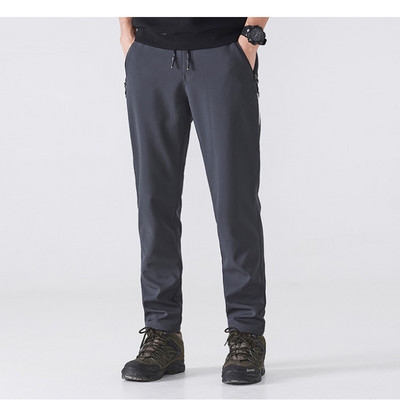 TRVLWEGO Pantaloni de trekking pentru bărbați de iarnă Sport Drumeții Camping Lână Rezistent la apă Ciclism Pantaloni caldi îngroșați cu șnur