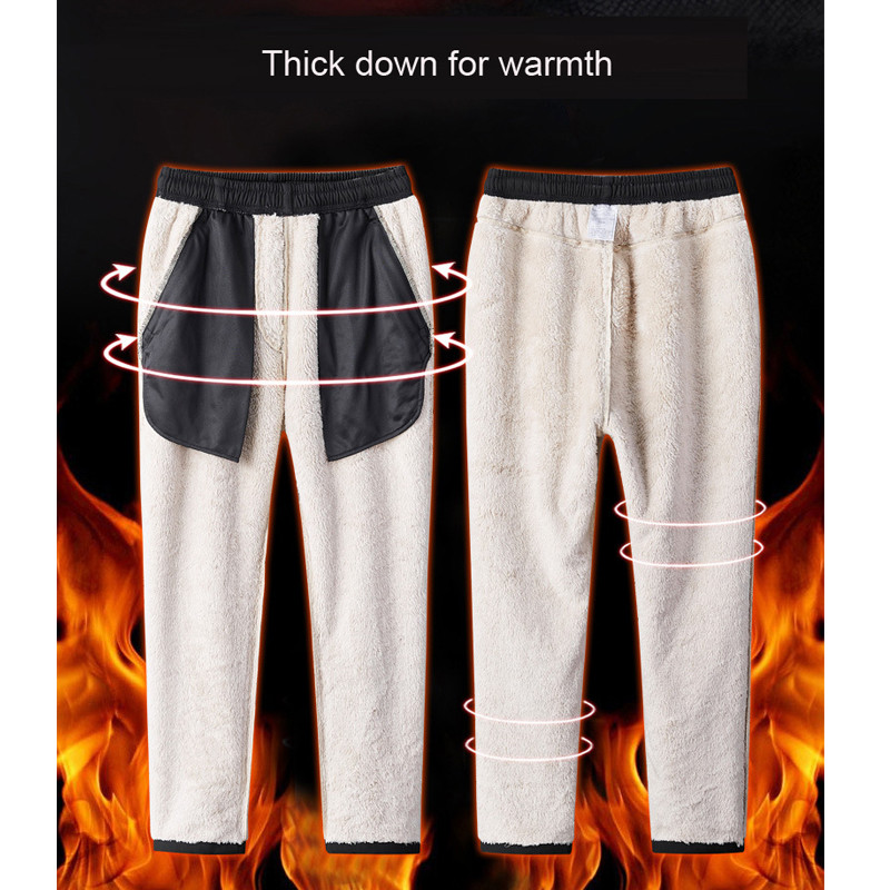 TRVLWEGO Pantaloni de trekking pentru bărbați de iarnă Sport Drumeții Camping Lână Rezistent la apă Ciclism Pantaloni caldi îngroșați cu șnur