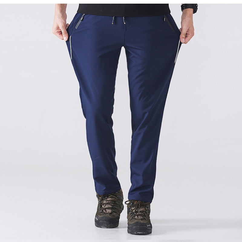 TRVLWEGO Pantaloni de trekking pentru bărbați de iarnă Sport Drumeții Camping Lână Rezistent la apă Ciclism Pantaloni caldi îngroșați cu șnur