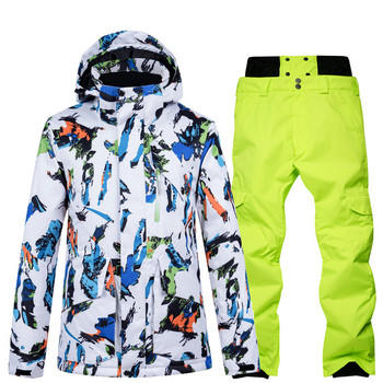 Ски костюм, мъжки костюм, водоустойчив и ветроустойчив, топли дрехи за открито, еднобордови и двубордови ски костюм мъжки марка tide