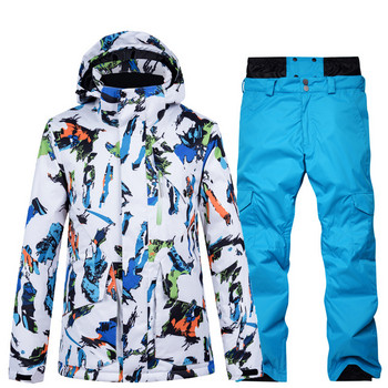 Ски костюм, мъжки костюм, водоустойчив и ветроустойчив, топли дрехи за открито, еднобордови и двубордови ски костюм мъжки марка tide