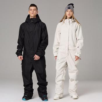 Νέα φόρμα σκι Ολόσωμη φόρμα Snowboard Ανδρικό χειμερινό σετ σκι πεζοπορίας Γυναικεία με κουκούλα ζεστά ρούχα για snowboard Αδιάβροχες φόρμες