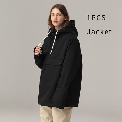 Žiemos šilta moteris Sniego paltai su gobtuvu Moteriški viršutiniai snieglenčių drabužiai Sportiniai kalnai Vyriški slidinėjimo striukės Atsparios vėjui Vyriški sportiniai kostiumai Drabužiai