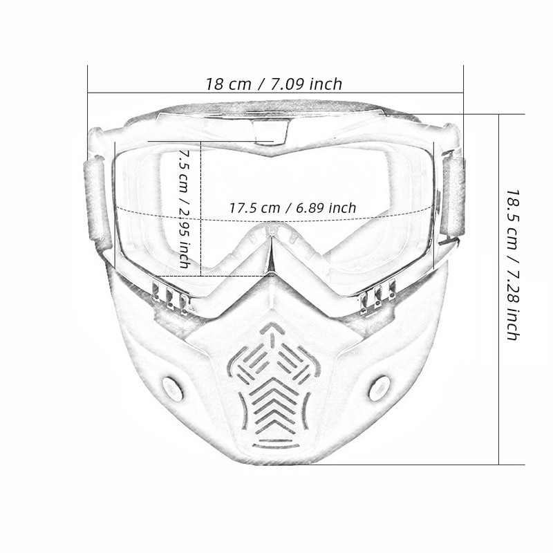 Reedocks Skijaške naočale Modularna maska Odvojivi filter za usta Muškarci Žene Skijanje Motorne sanke Naočale za snowboard Snijeg Zimske Skijaške naočale