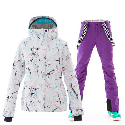 Impermeabil sport de munte Set de schi pentru femei Jachetă, pantaloni, costum de zăpadă pentru femei, în aer liber, snowboard, trening pentru femei, haine termice Skyler