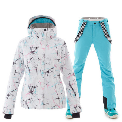 Impermeabil sport de munte Set de schi pentru femei Jachetă, pantaloni, costum de zăpadă pentru femei, în aer liber, snowboard, trening pentru femei, haine termice Skyler