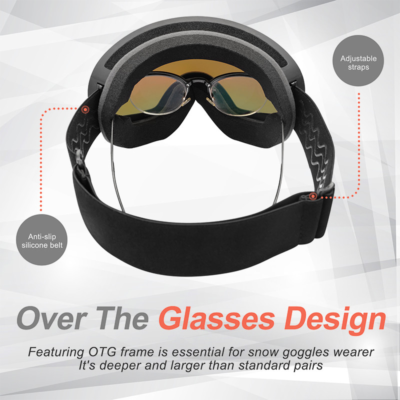 Γυαλιά σκι Μαγνητικά γυαλιά για Snowboard Γυαλιά για το χιόνι για άνδρες Γυναικεία Μαύρα Snowboard Σκι Σκι
