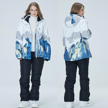 2022 Чисто ново Ски яке и панталон за двойка Snow Mountains Дамски мъжки костюми за сноуборд Мъжко палто и панталони за сноуборд