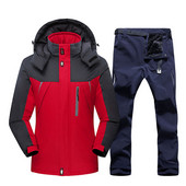 Vyriškas slidinėjimo kostiumas nuo vėjo nepralaidus vandeniui slidinėjimo snieglenčių striukės ir kelnės Žiemos lauko sporto slidinėjimo rinkinys Vyriškos šiltos vilnos striukės