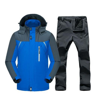 Vyriškas slidinėjimo kostiumas nuo vėjo nepralaidus vandeniui slidinėjimo snieglenčių striukės ir kelnės Žiemos lauko sporto slidinėjimo rinkinys Vyriškos šiltos vilnos striukės