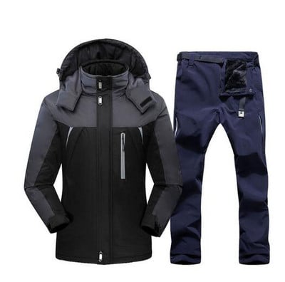 Vyriškas slidinėjimo kostiumas nuo vėjo nepralaidus vandeniui slidinėjimo snieglenčių striukės ir kelnės Žiemos lauko sporto slidinėjimo rinkinys Vyriškos šiltos vilnos striukės