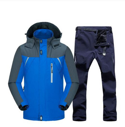 Vyriškas slidinėjimo kostiumas nuo vėjo nepralaidus vandeniui slidinėjimo snieglenčių striukės ir kelnės Žiemos lauko sporto slidinėjimo rinkinys Vyriškos šiltos vilnos striukės