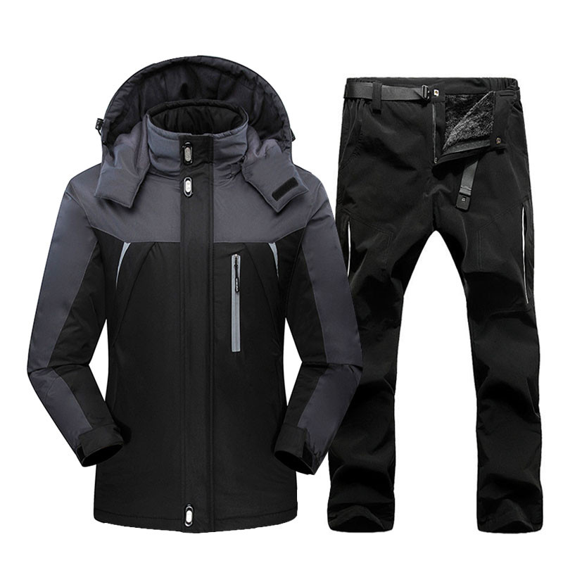 Vyriškas slidinėjimo kostiumas nuo vėjo nepralaidus vandeniui slidinėjimo snieglenčių striukės ir kelnės Žiemos lauko sporto slidinėjimo rinkinys Vyriškos šiltos vilnos striukės