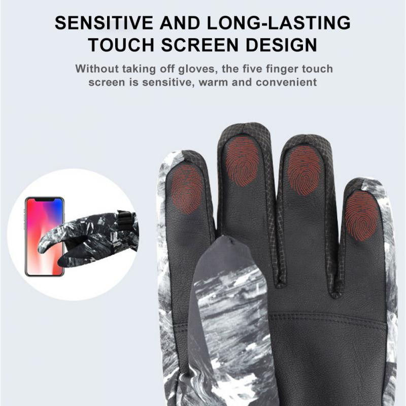 Žieminės unisex slidinėjimo pirštinės Ultralengvas jutiklinis ekranas, vandeniui atsparios pirštinės Šiltos snieglenčių pirštinės, važinėjimas motociklu, vandeniui atsparios sniego pirštinės