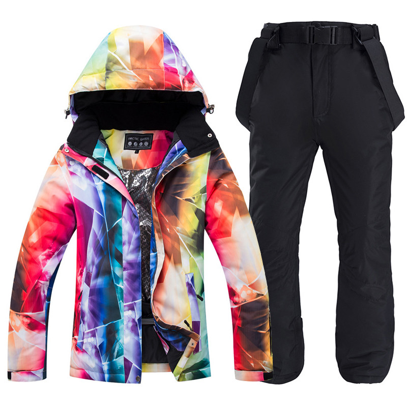 -30 градуса Ски костюм Дамски зимни женски якета и панталони за сноуборд Топли водоустойчиви дамски якета Ски екипи на открито Марка