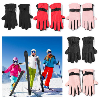 1 чифт възрастни деца зимни ръкавици топли момчета момичета ръкавици ски деца модни ръкавици със снежна повърхност водоустойчива вътрешна памучна ръкавица